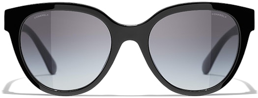 (Women) CHANEL Butterfly Black Sunglasses with Letter Decorations for Women. CH5414-1710S6 (Women) CHANEL Butterfly Black Sunglasses with Letter Decorations for Women. CH5414-1710S6