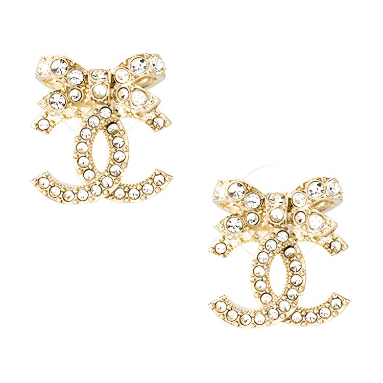 (Women) CHANEL Butterfly Bow Elegant Gold Metal Earrings for Women. ABA922-B10960-N0010