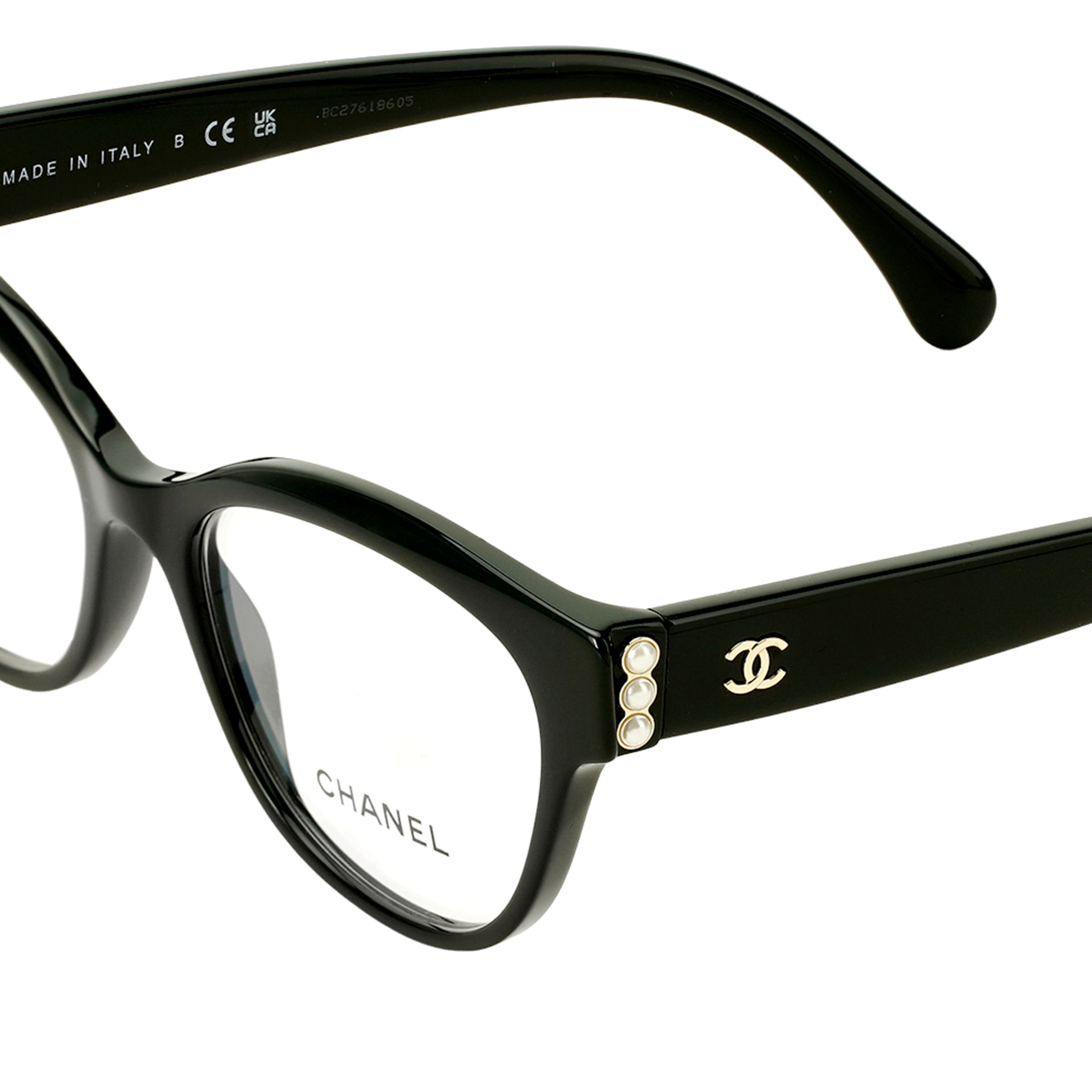 Purchase (W) 香奈儿蝴蝶猫眼黑色光学眼镜 女款 带Logo细节 CH3440H-C622