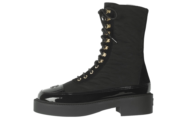 (W) Chanel Calfskin Ankle Boots 'Black'