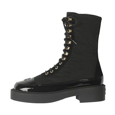 (W) Chanel Calfskin Ankle Boots 'Black'