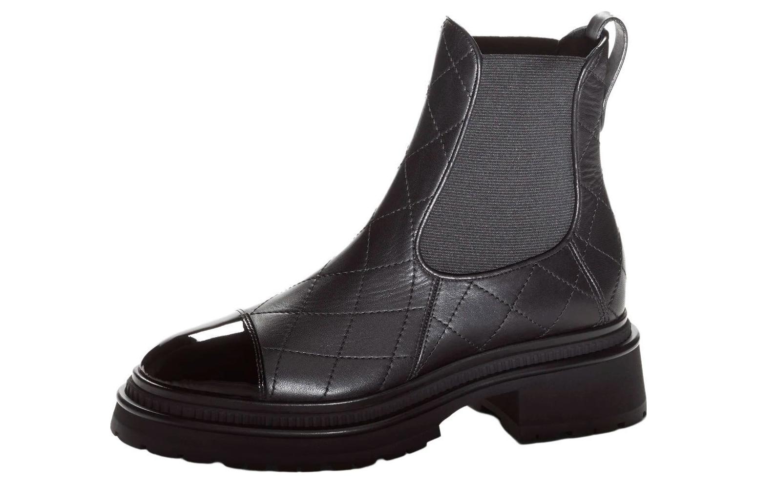 Buy (W) 샤넬 카프스킨 첼시 부츠 4cm 블랙 G45087-B13291-94305