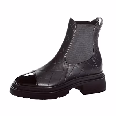 (W) Chanel Calfskin Chelsea Boot 4cm 'Black'