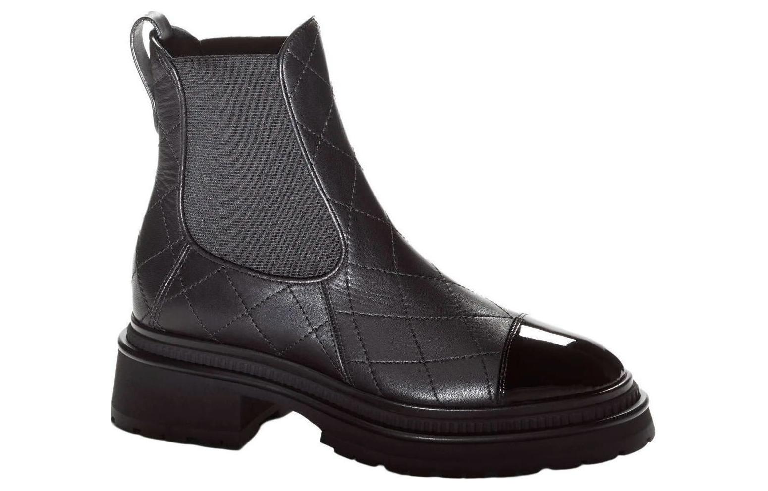 Order (W) 샤넬 카프스킨 첼시 부츠 4cm 블랙 G45087-B13291-94305