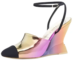 (Women) Chanel Calfskin Comfort Fashion Wedge High Heels 'Pink' 10cm G45434-B15126-NT708 (Women) Chanel Calfskin Comfort Fashion Wedge High Heels 'Pink' 10cm G45434-B15126-NT708