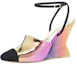 Buy (W) Chanel Leren Comfort Wedge Hoge Hakken ''Roze'' 10cm G45434-B15126-NT708