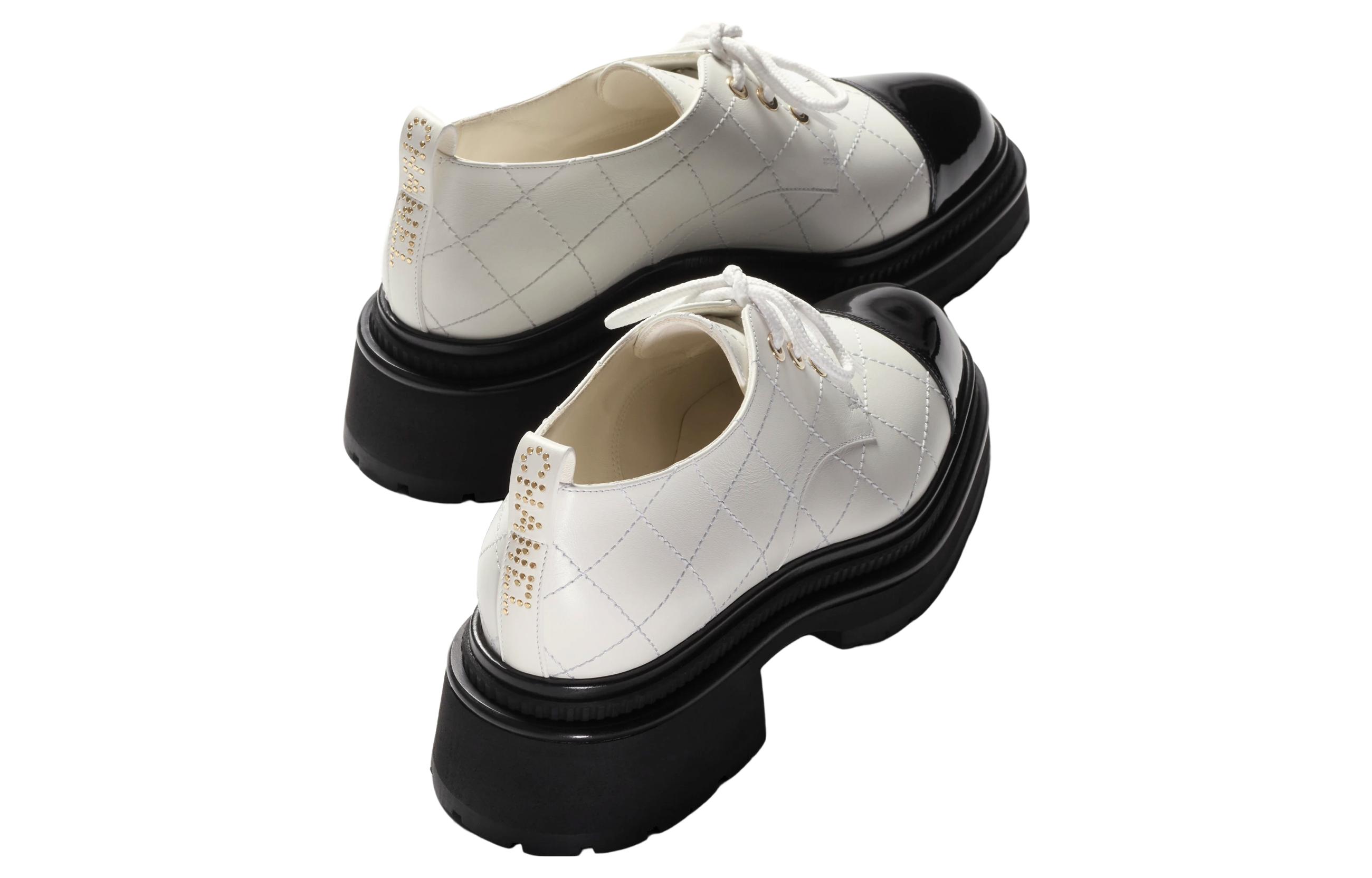 Lookbook (W) Chanel Kasut Calfskin Selesa Serbaguna Kasual Slip-On 'Hitam Putih' G45075-B13291-NP667