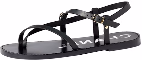 (Women) Chanel Calfskin Flat Buckle Sandals 'Black Fashion' G39856-X56922-94305 (Women) Chanel Calfskin Flat Buckle Sandals 'Black Fashion' G39856-X56922-94305