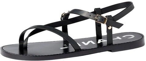 (Women) Chanel Calfskin Flat Buckle Sandals 'Black Fashion' G39856-X56922-94305 (Women) Chanel Calfskin Flat Buckle Sandals 'Black Fashion' G39856-X56922-94305