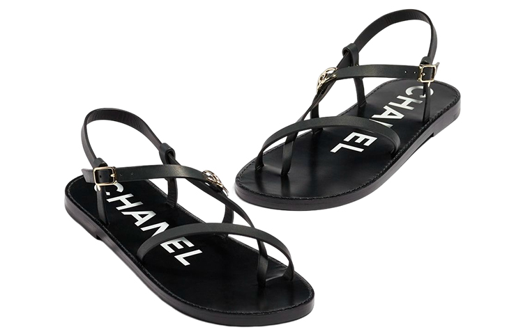 Lookbook (W) Sandal Rata Chanel Calfskin Buckle 'Fesyen Hitam' G39856-X56922-94305