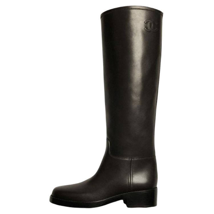 (W) Chanel Calfskin High-Top Boot 'Black'