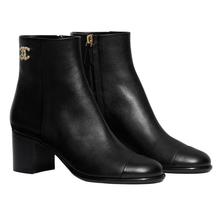 (W) Chanel Calfskin High Heel Ankle Boot 'Black' 圖 3