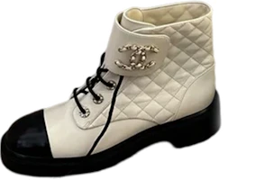 (Women) Chanel Calfskin Lace-Up 'Beige Martin Boot' G36424-X56231-K3012 (Women) Chanel Calfskin Lace-Up 'Beige Martin Boot' G36424-X56231-K3012