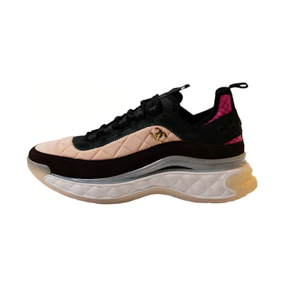 (W) Chanel Calfskin Platform Sneakers 'Black Pink'