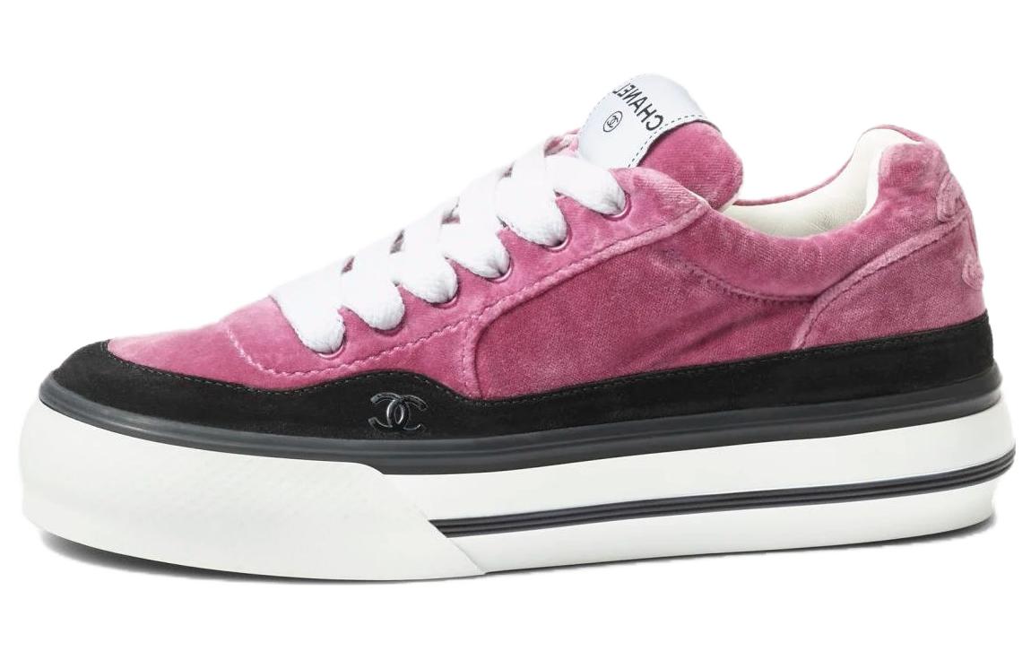 (Women) Chanel Calfskin Round-Toe Lace-Up Low-Top Sneakers 'Pink' G45208-B14074-NR424