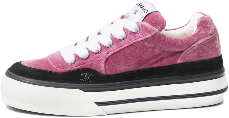 (Women) Chanel Calfskin Round-Toe Lace-Up Low-Top Sneakers 'Pink' G45208-B14074-NR424 Buy (Women) Chanel Calfskin Round-Toe Lace-Up Low-Top Sneakers 'Pink' G45208-B14074-NR424