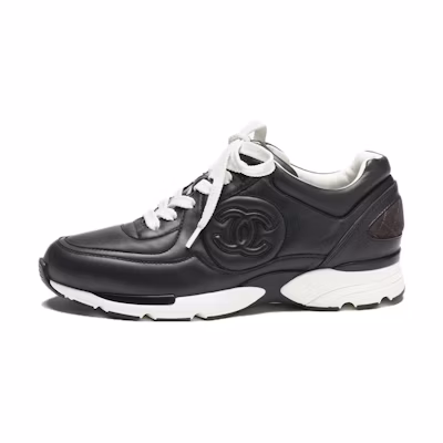 (W) Chanel Calfskin Round Toe Lace-up 'Versatile Non-Slip Low Top'