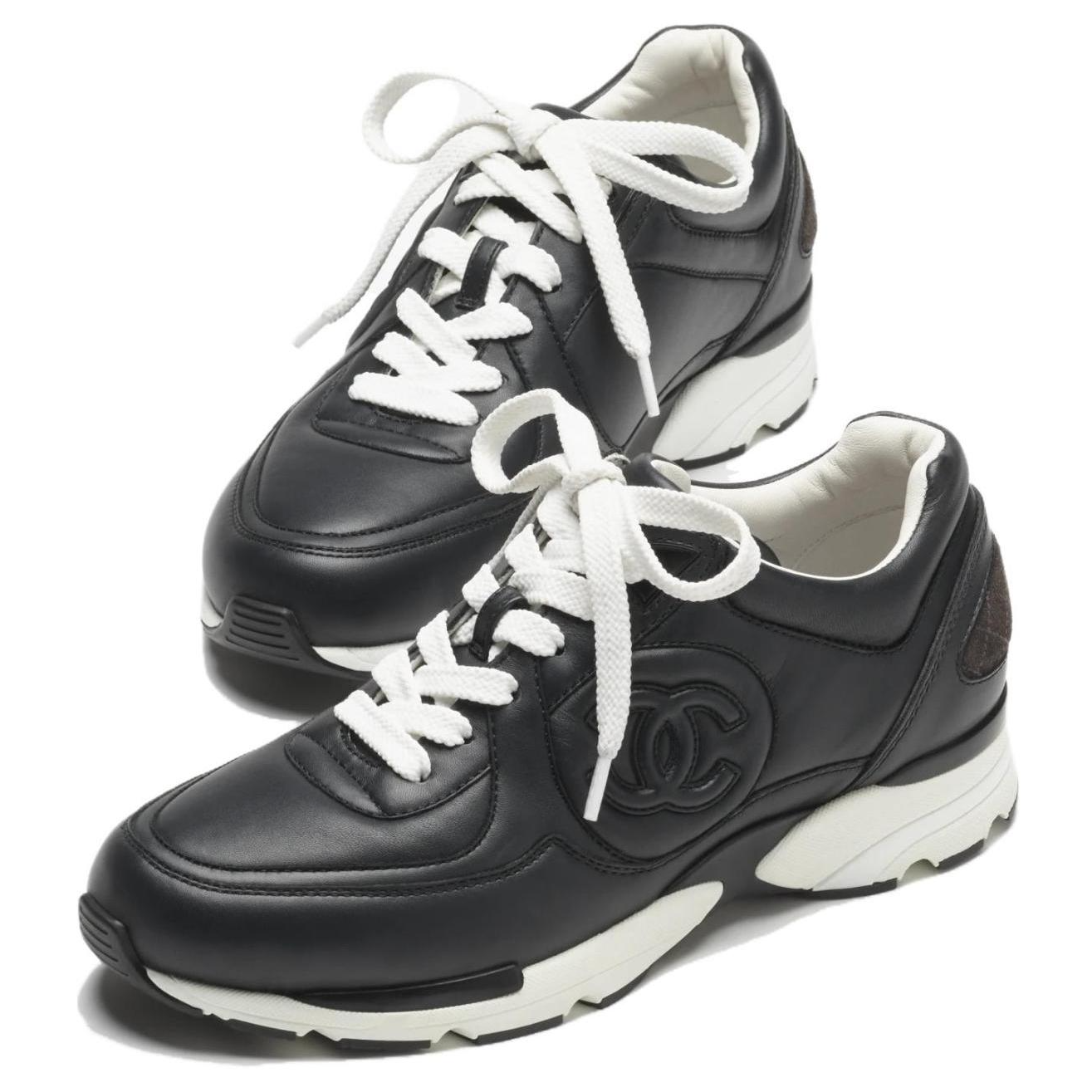 (W) Chanel Calfskin Round Toe Lace-up 'Versatile Non-Slip Low Top' 圖 3