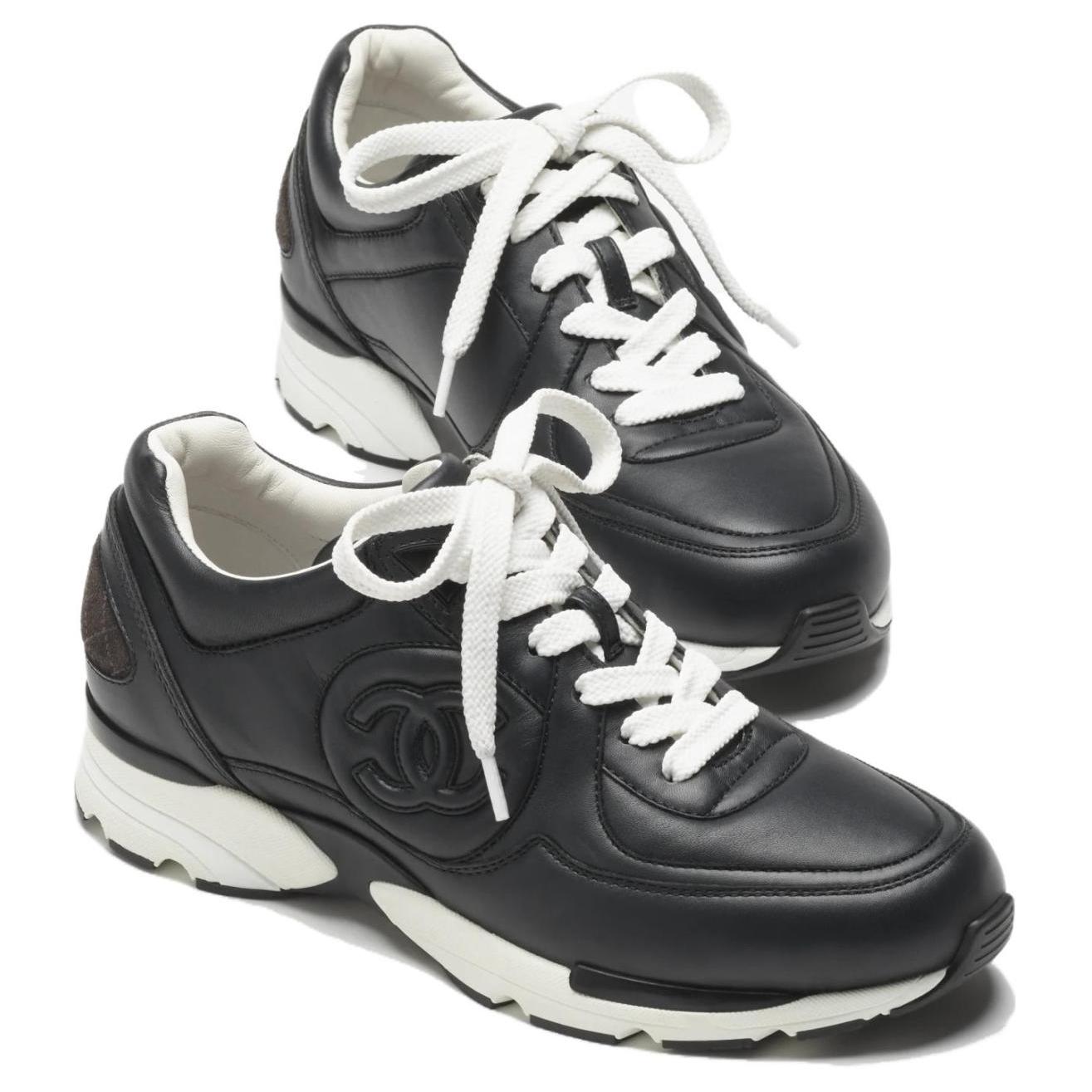 (W) Chanel Calfskin Round Toe Lace-up 'Versatile Non-Slip Low Top' 圖 4