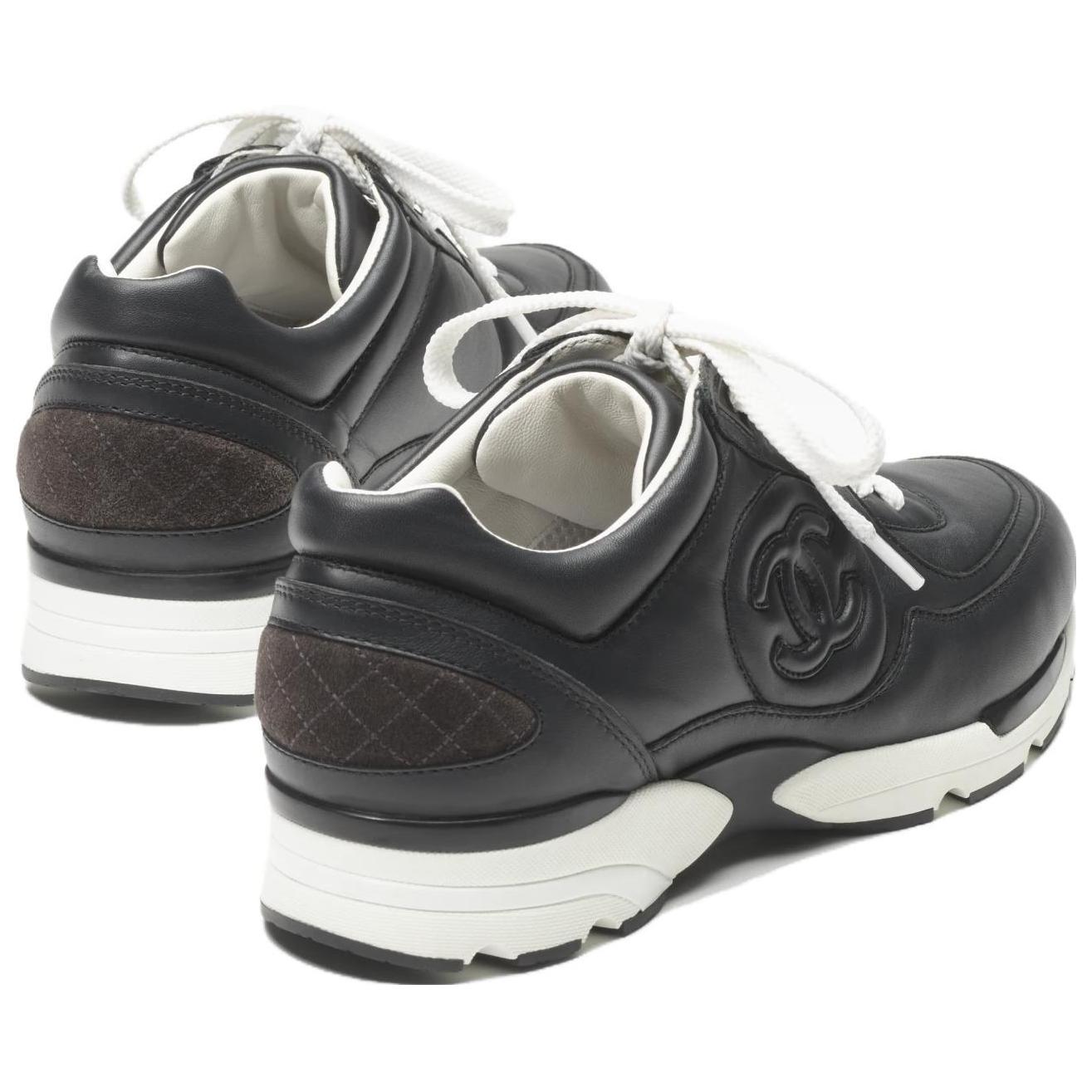 (W) Chanel Calfskin Round Toe Lace-up 'Versatile Non-Slip Low Top' 圖 5