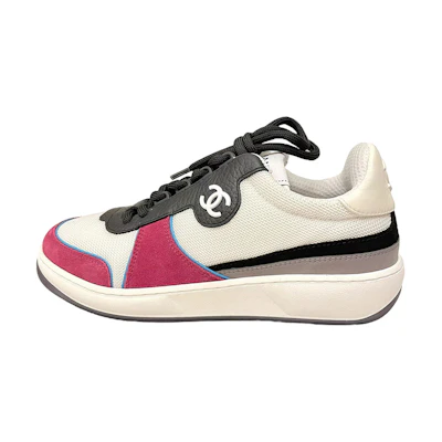 (W) Chanel Calfskin Sneakers 'White Pink'