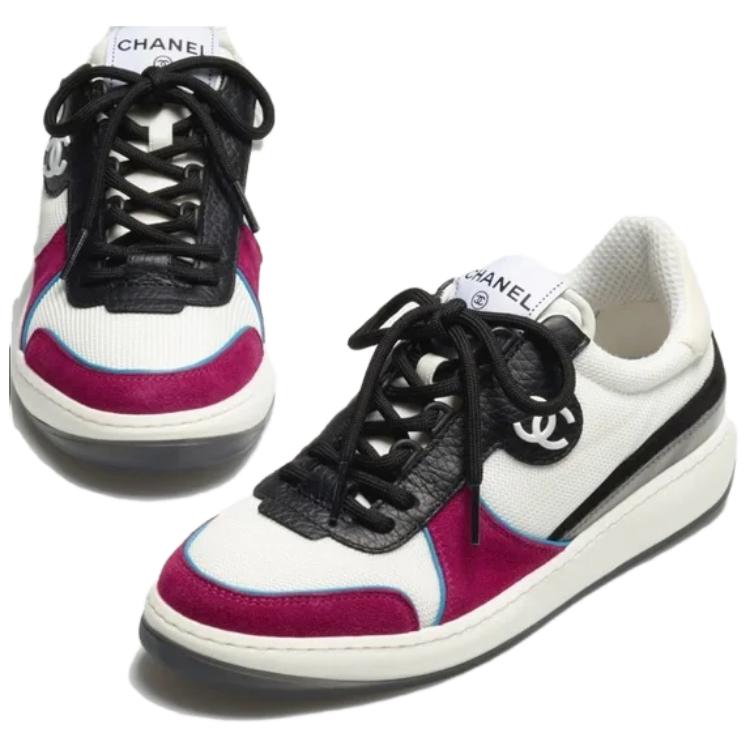 (W) Chanel Calfskin Sneakers 'White Pink' 圖 3