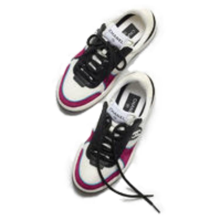 (W) Chanel Calfskin Sneakers 'White Pink' 圖 4