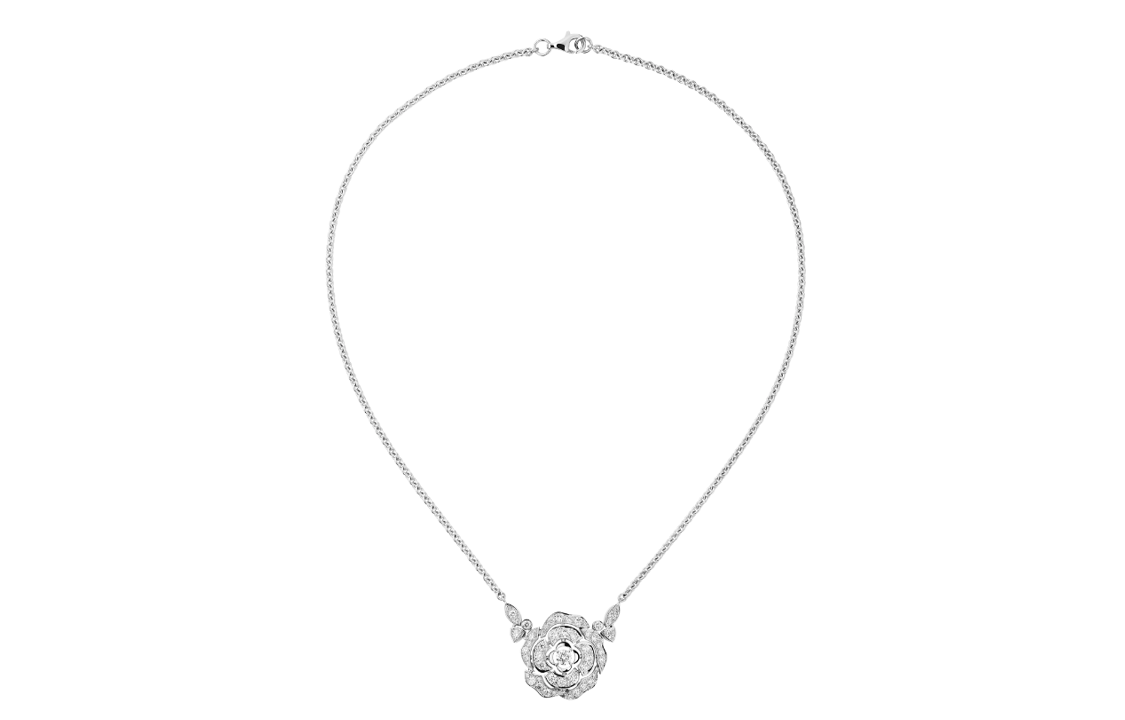 (Women) CHANEL Camellia Button 18K Gold Necklace Silver for Women. J12445 圖 4