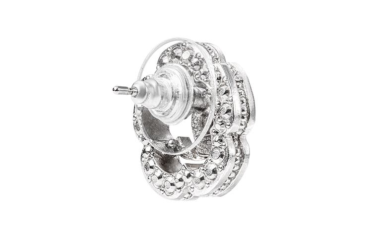 (Women) CHANEL Camellia Classic Metal Rhinestone Stud Earrings for Women. AB3522-B02595-N6403 圖 5