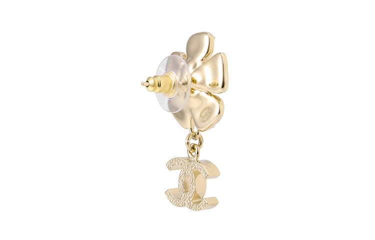 (Women) CHANEL Camellia Pearl Rhinestone Double C Gold Earrings for Women. ABA574-B10748-NN572 圖 4