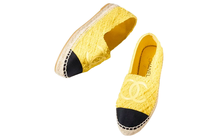 Shop (W) 샤넬 캔버스 플랫 "옐로우" G39028-Y55821-K4256
