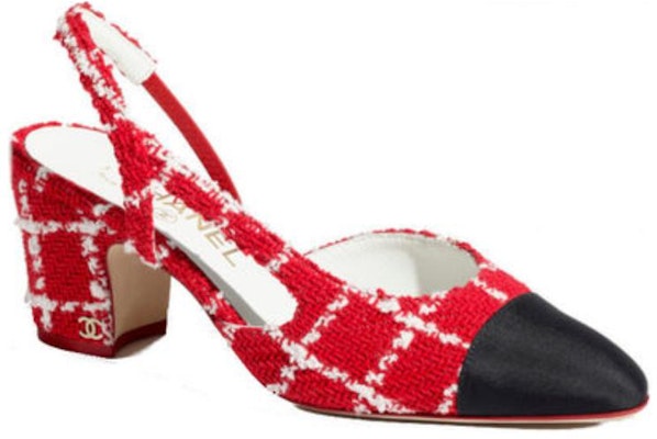 (Women) Chanel Canvas Logo Block Heel Pumps 'Red' G31318-Y56350-K5354 Order (Women) Chanel Canvas Logo Block Heel Pumps 'Red' G31318-Y56350-K5354