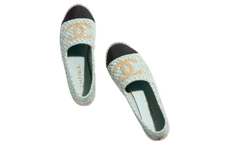 Shop (W) Espadrillas Chanel in Tela con Logo ''Azzurro Chiaro'' G39028-Y56575-K5906