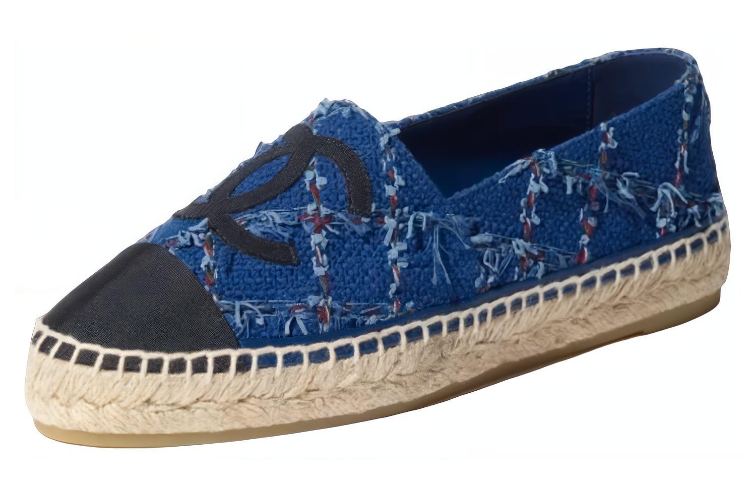 (W) Chanel Canvas Logo Fisherman Shoes 'Blue'