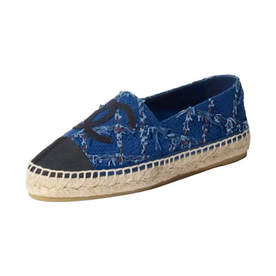 (W) Chanel Canvas Logo Fisherman Shoes 'Blue'