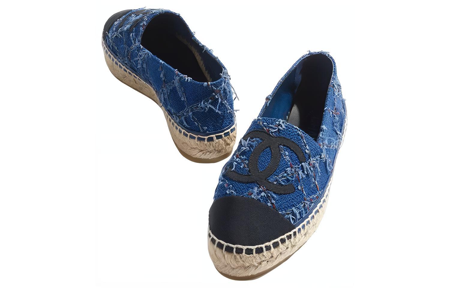 (W) Chanel Canvas Logo Fisherman Shoes 'Blue' 圖 3