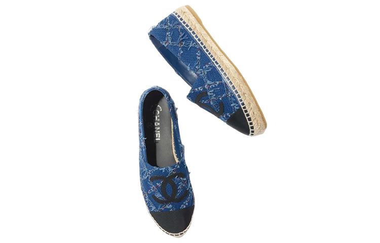 (W) Chanel Canvas Logo Fisherman Shoes 'Blue' 圖 4