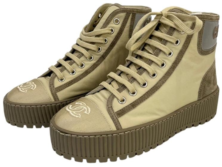 women-chanel-canvas-logo-sneakers-green-fashion-g38091-y55624-k3567