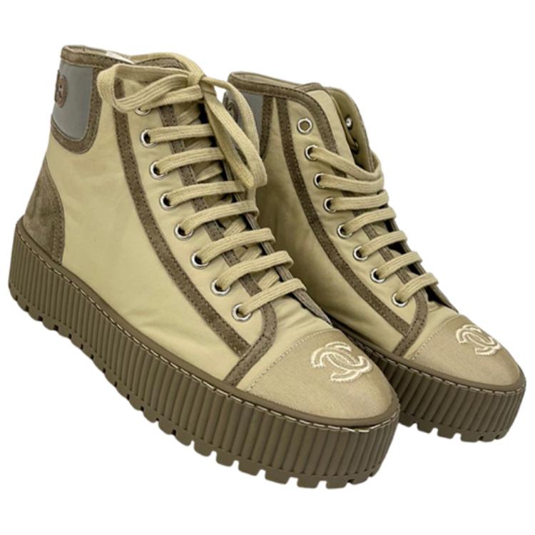 (W) Chanel Canvas Logo Sneakers 'Green Fashion' 圖 3