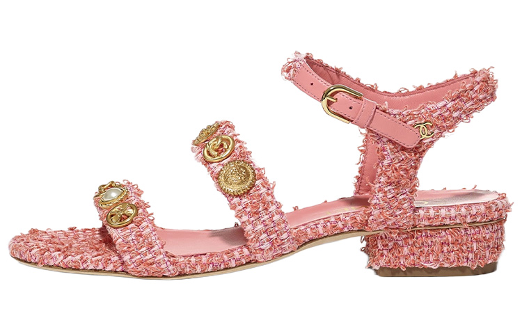 (W) Chanel Canvas Slide 'Coral Pink'