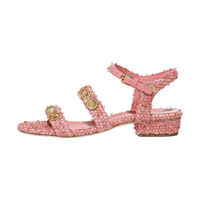 (W) Chanel Canvas Slide 'Coral Pink'