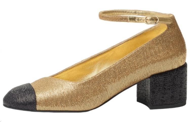 Buy (W) Chanel Cap-Toe Buckle Block Heel Pumps 'Emas' G45071-B13903-NQ917