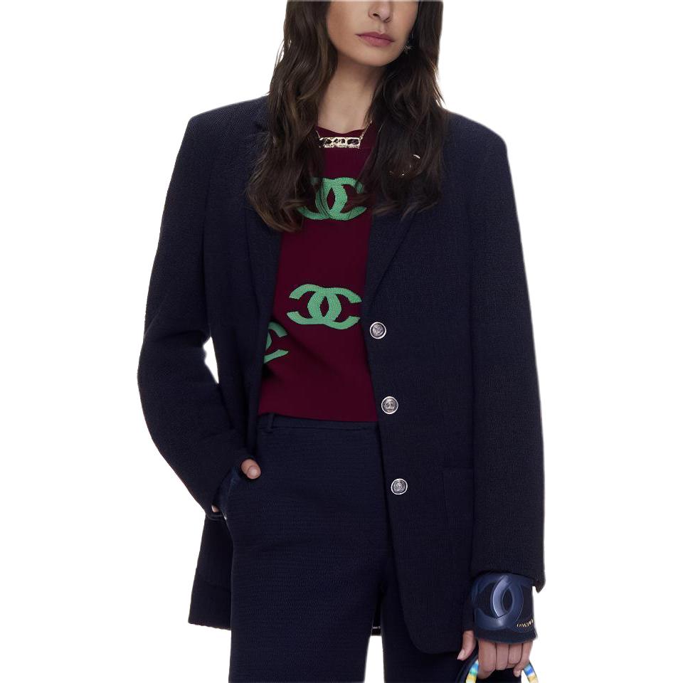 (Women) CHANEL Cashmere Crewneck Pullover Sweater in Burgundy P70525-K10076-NB843