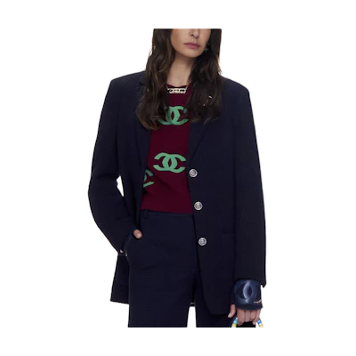(Women) CHANEL Cashmere Crewneck Pullover Sweater in Burgundy P70525-K10076-NB843