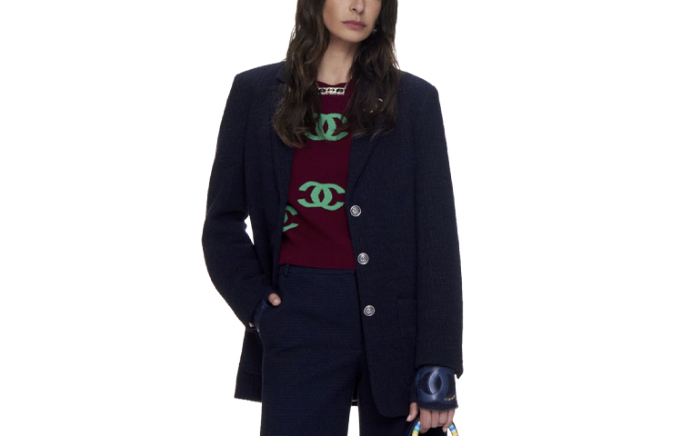 Order (W) Jersey de Cachemira Cuello Redondo CHANEL en Burdeos. P70525-K10076-NB843