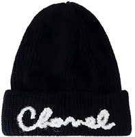 (Women) CHANEL Cashmere Knit Beanie with Embroidered Logo. AA7626-B05931-94305 (Women) CHANEL Cashmere Knit Beanie with Embroidered Logo. AA7626-B05931-94305