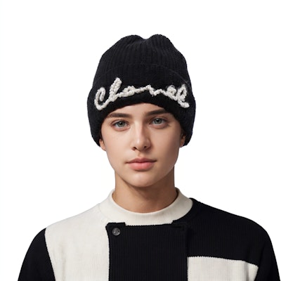 (W) 샤넬 캐시미어 니트 비니 자수 로고. AA7626-B05931-94305 Shop (W) 샤넬 캐시미어 니트 비니 자수 로고. AA7626-B05931-94305