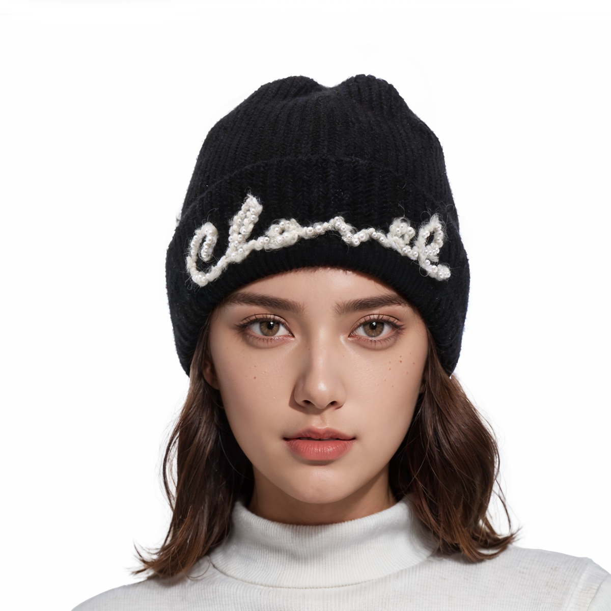 Purchase (W) 샤넬 캐시미어 니트 비니 자수 로고. AA7626-B05931-94305