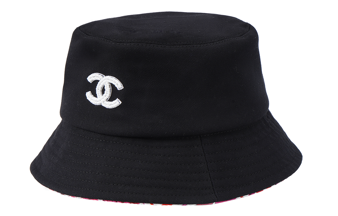 Order (W) Topi Bucket Wanita Hitam CHANEL Logo Kasual Nyaman Katun. AA8956-B10538-94305