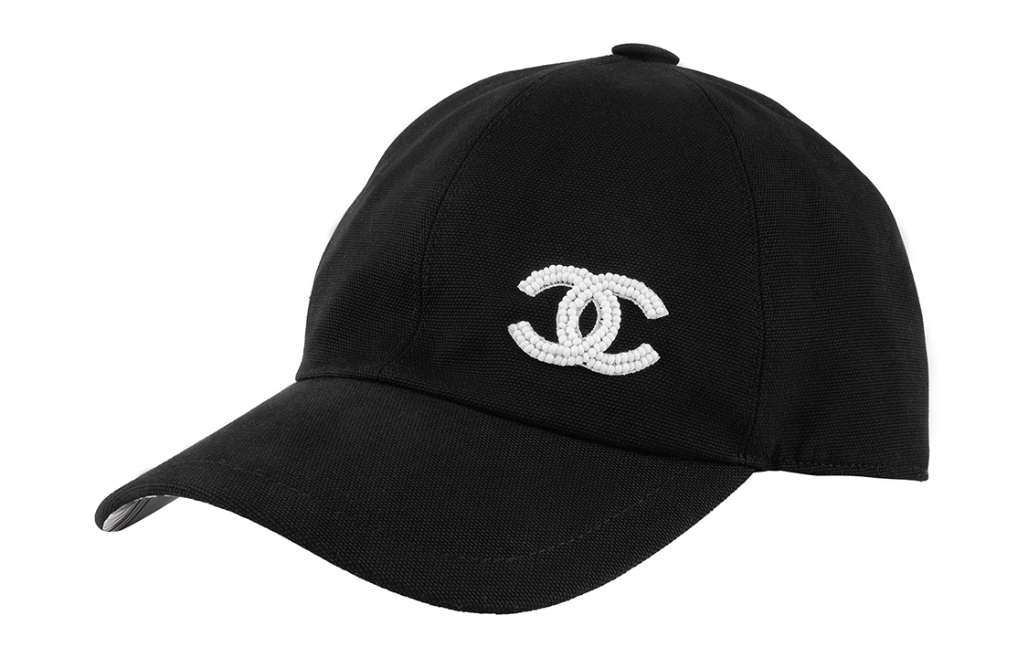 (Women) CHANEL Casual Embroidered Logo Cotton Cap  Black AA8955-B10443-94305